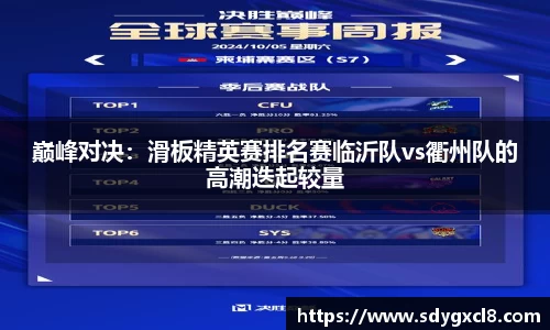 巅峰对决：滑板精英赛排名赛临沂队vs衢州队的高潮迭起较量
